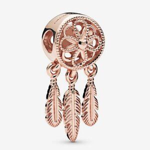 Rose Gold Feather Charm